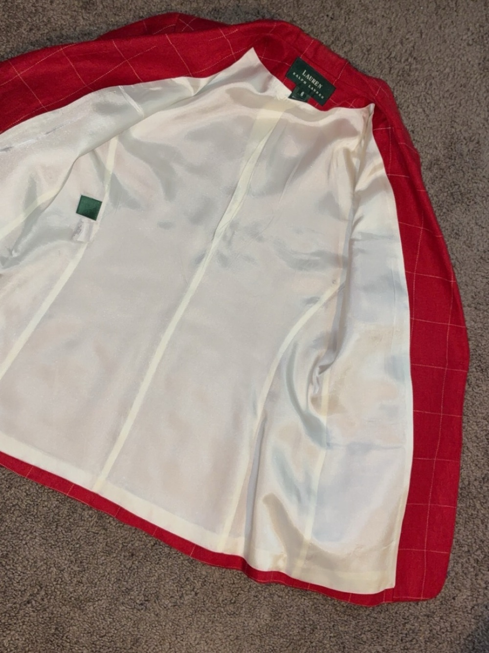 Ralph Lauren Red Windowpane Jacket with Gold Buttons - Picture 4 of 4